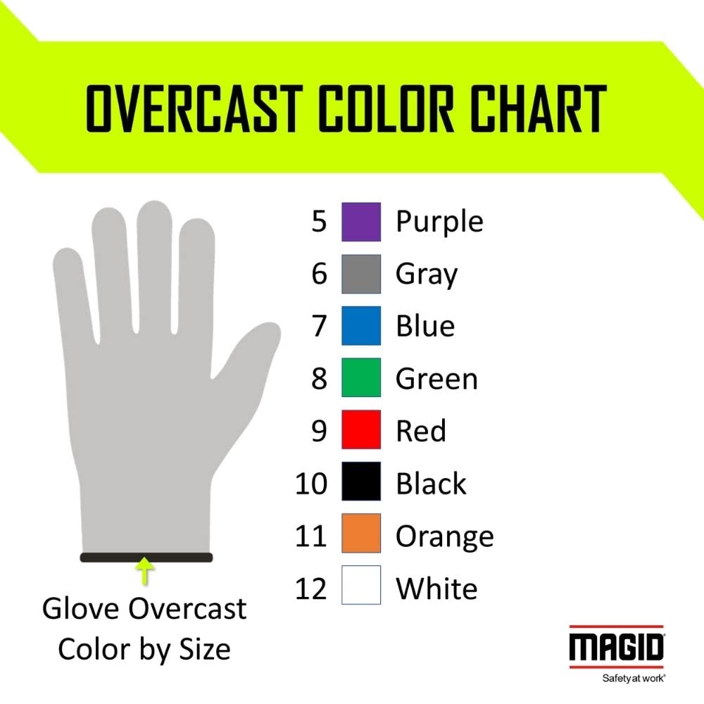 MAGID D-ROC ANSI A4 AeroDex Polyurethane Palm Coated Work Gloves, 1 Pair, Size 8/Medium, GPD482