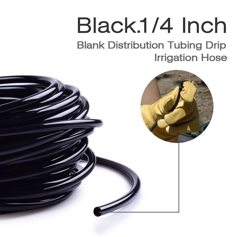 82FT/25M Rotary Sprinkler Drip Irrigation System, Adjustable Complete Drip Irrigation Kit with Rotary Sprinkler, 1/2" and 1/4" Irrigation Tubing and Barbed Fittings for Garden,Raised Beds,Yard,Lawn