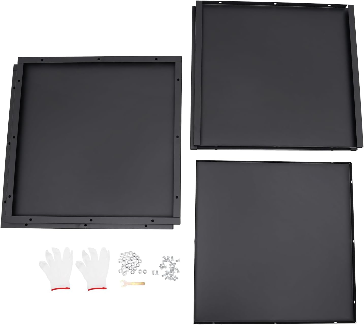 26" L x26 W x26 H Metal Flower Boxes Planter Boxes Outdoor Raised Garden Bed Indoor Outdoor Planting Bed Black Square Planter Box for Patios Lawn Yard Decor Storage