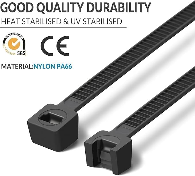 XINGO 12 Inch Orange Zip Ties Heavy Duty 100 Pack, 120 LBS Tensile Strength, Premium Nylon Cable Wire Ties, Self-locking Plastic Ties for Indoor and Outdoor Use