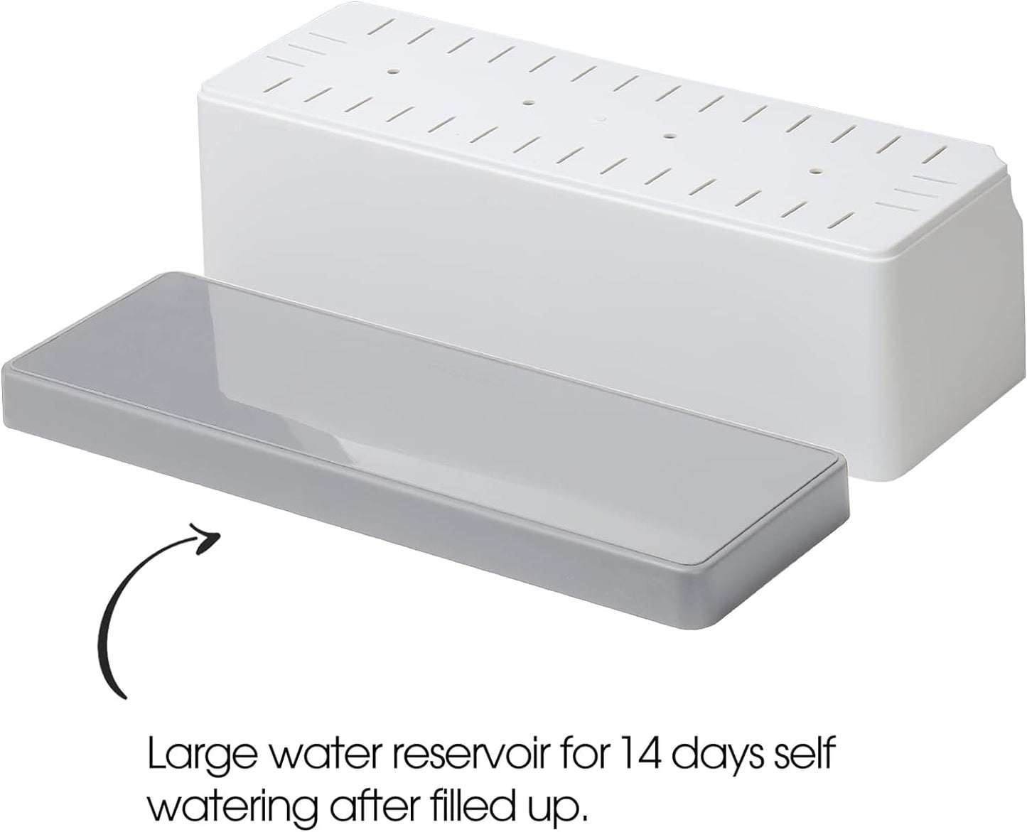 Self Watering Planters Pots for Indoor Plants, 2 Pack 17 Inch Plastic Planter Box Flower Pots for Indoor Outdoor Plants, Rectangle Herb Planter Window Boxes Planters with Drainage