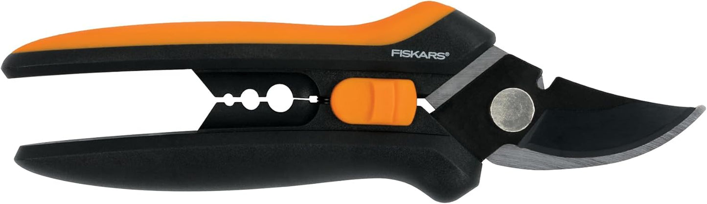Fiskars Floral Pruning Shears - Plant Cutting Scissors/Garden Clippers For Deadheading and Working with Flowers - Black/Orange