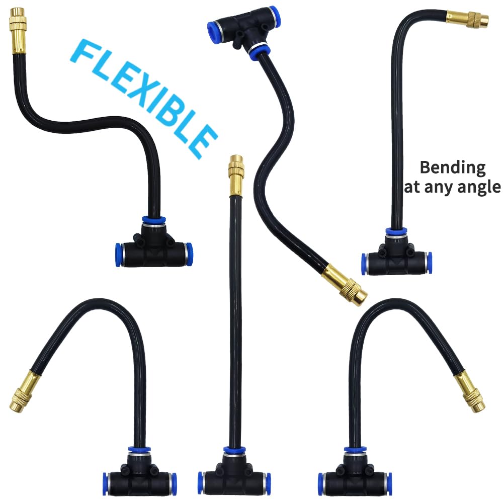 360° Adjustable Drip Irrigation System - 66FT Garden Watering System with 20 Nozzles, Garden Irrigation System, Greenhouse Accessories, Atomizing System for Yard, Lawn, Plants, 5/16 inch Hose (66FT)