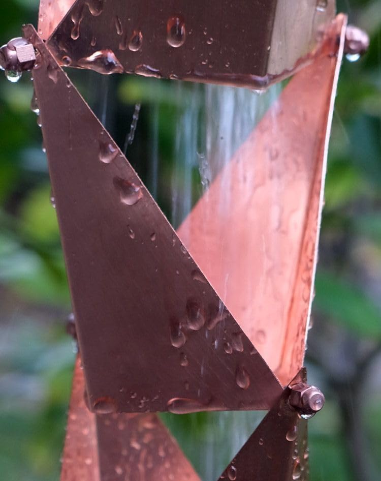 Nutshell Stores Origami Rain Chain - Copper - 16 Feet