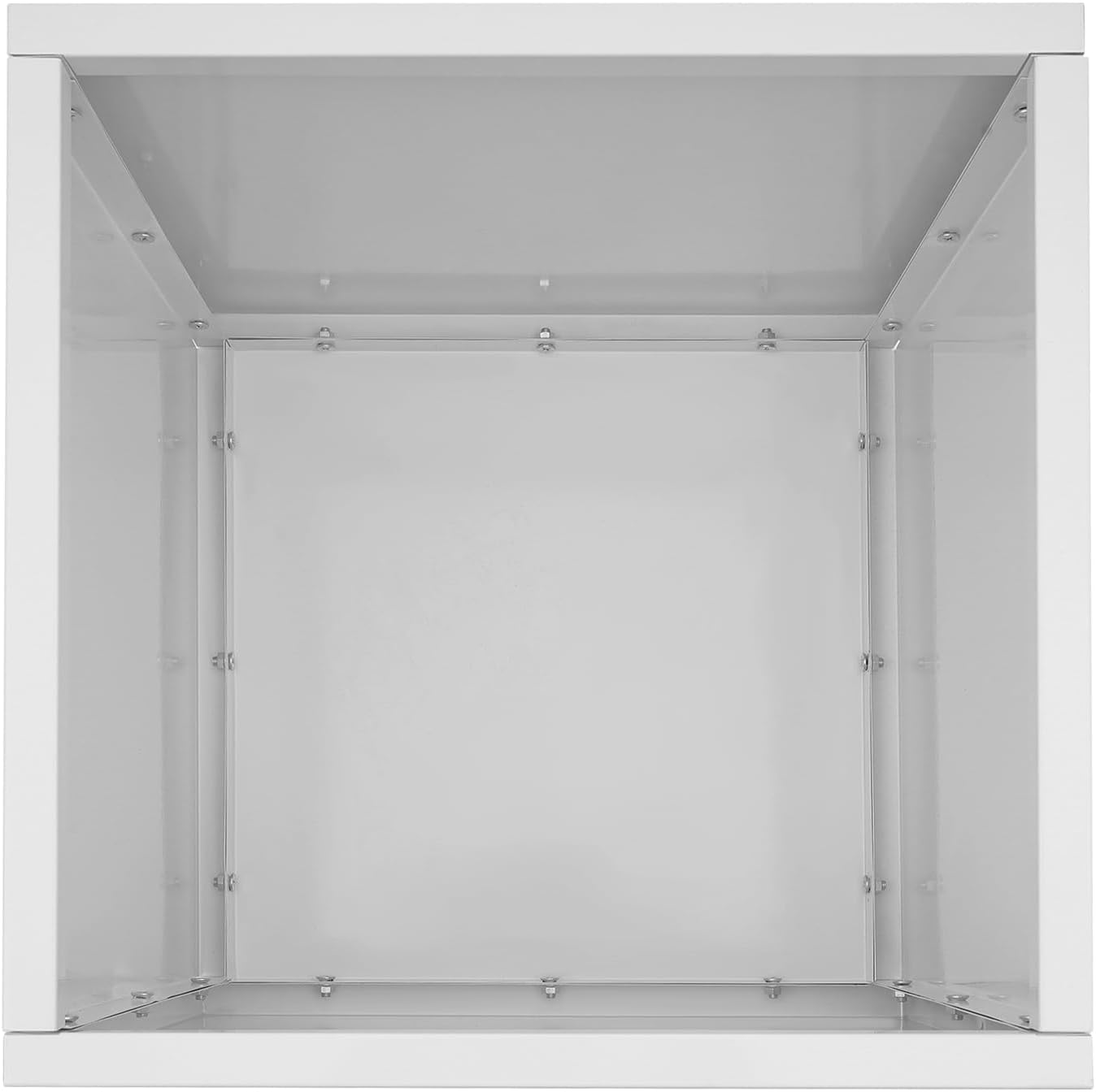 20" L x20 W x20 H Metal Flower Boxes Planter Boxes Outdoor Raised Garden Bed Indoor Outdoor Planting Bed White Square Planter Box for Patios Lawn Yard Decor Storage