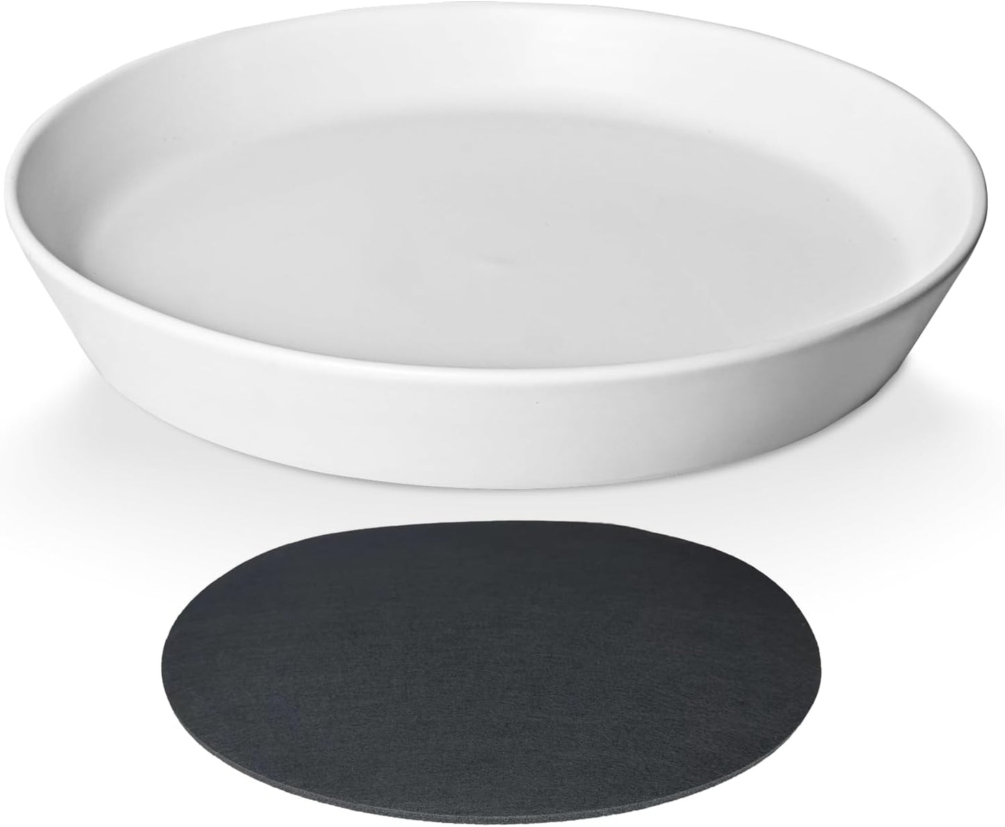 Ceramic Plant Saucers, 10 Inch (11 Inch) Plant Trays, Durable Round Glazed Ceramic Flower Plant Water Drip Tray for Pots Planter, Heavy Duty Plant Dish Plant Plate to Catch Water for Indoor & Outdoor
