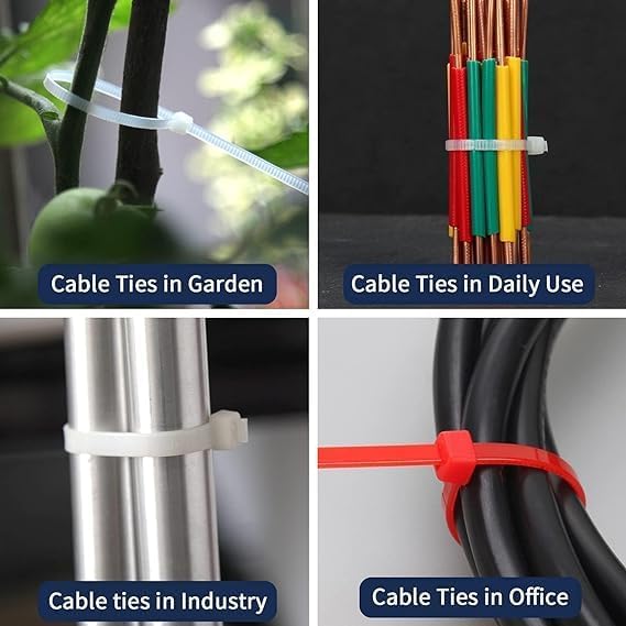 XINGO 1000 PCS Pink Zip Ties 8 Inch, 60 LBS Tensile Strength, Self-Locking Nylon Plastic Nylon PA66 Wire Ties for Indoor and Outdoor Use