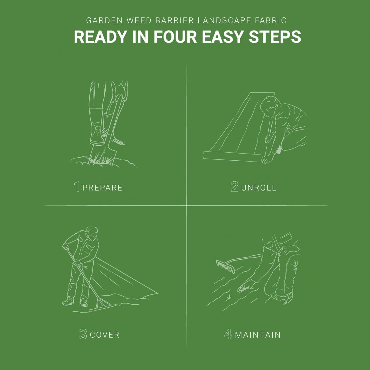 ECOgardener Premium 5oz Landscape Fabric, 3ft x 100ft Pro Garden Weed Barrier - Durable & Heavy Duty Weed Block Gardening Mat, Easy Setup & Superior Weed Control, Eco-Friendly & Convenient Design