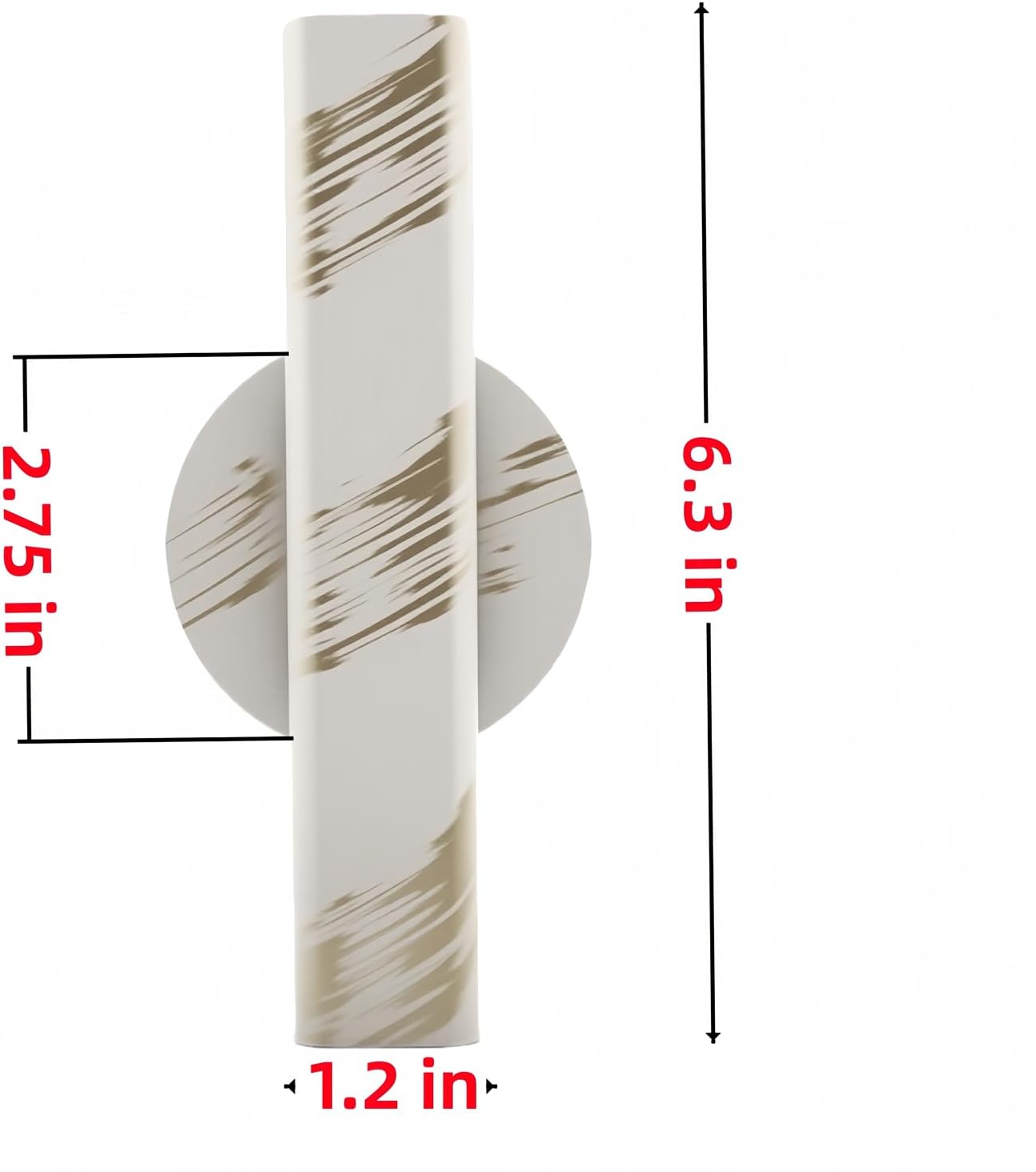 Self Adhesive Wall Vase Metal Tube Decoration Holder Used to Display Dried Flower, Faux Flowers, Fake Flowers, Also Suitable for Cemetery Memorial Decoration (1 Pcs White Gold Stripe)