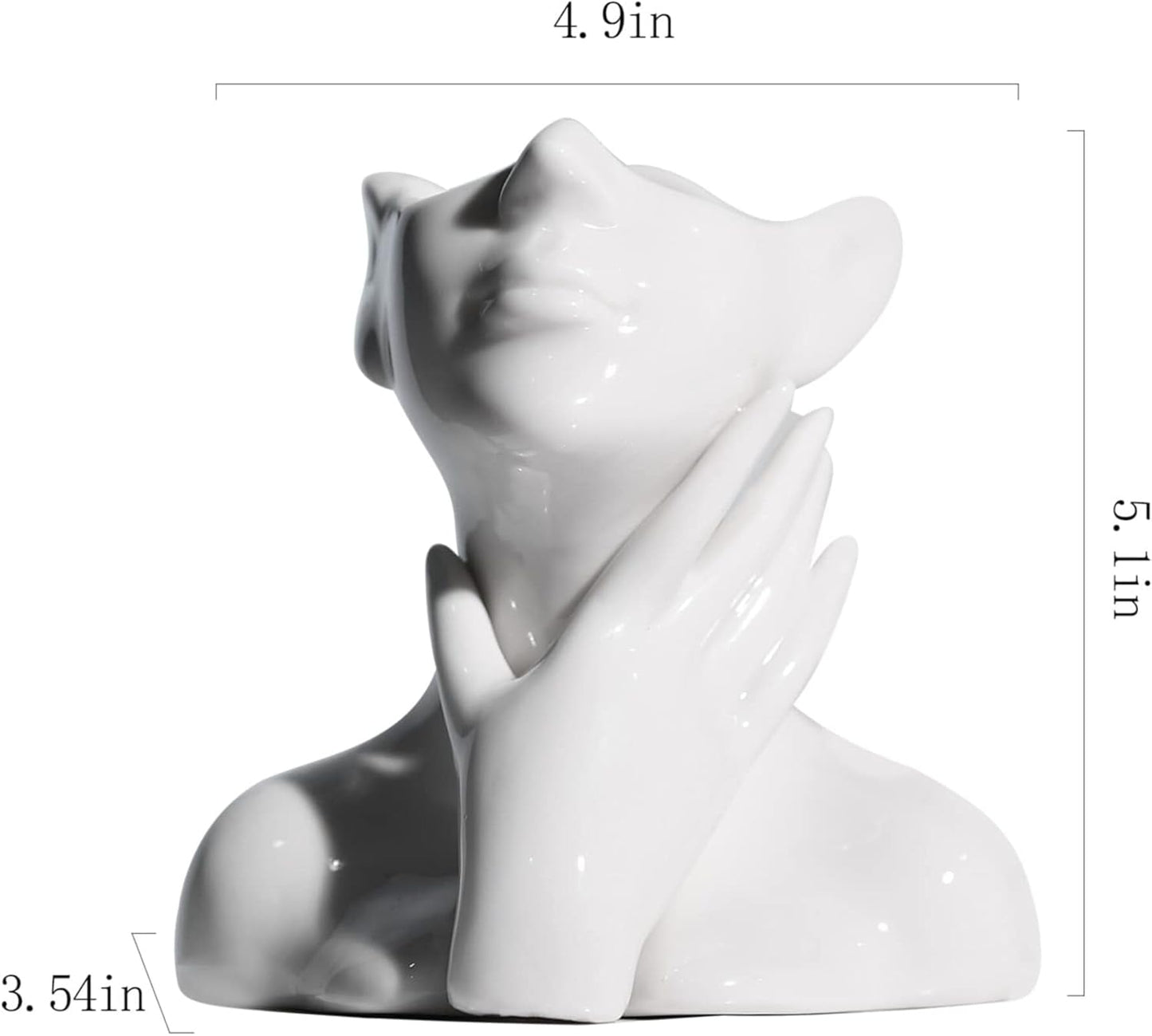 XSMXLNKWL Ceramic Face Vase White Flower Vase for Decor, Female Face Vase Art, Modern Decorative Vase Centerpiece for Table, Shelf, Living Room, Office, Bedroom, Small