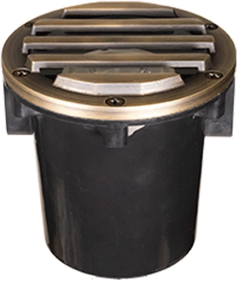VOLT 12V 3-in-1 Waterproof IP68 Outdoor in-Grade Light with Brass Grated Top (Bronze) for Path, Garden, Deck, Yard or Pond Low Voltage Landscape Lighting