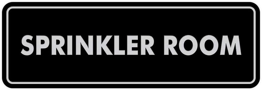 Signs ByLITA Standard Sprinkler Room Sign (Black/Silver) - Small