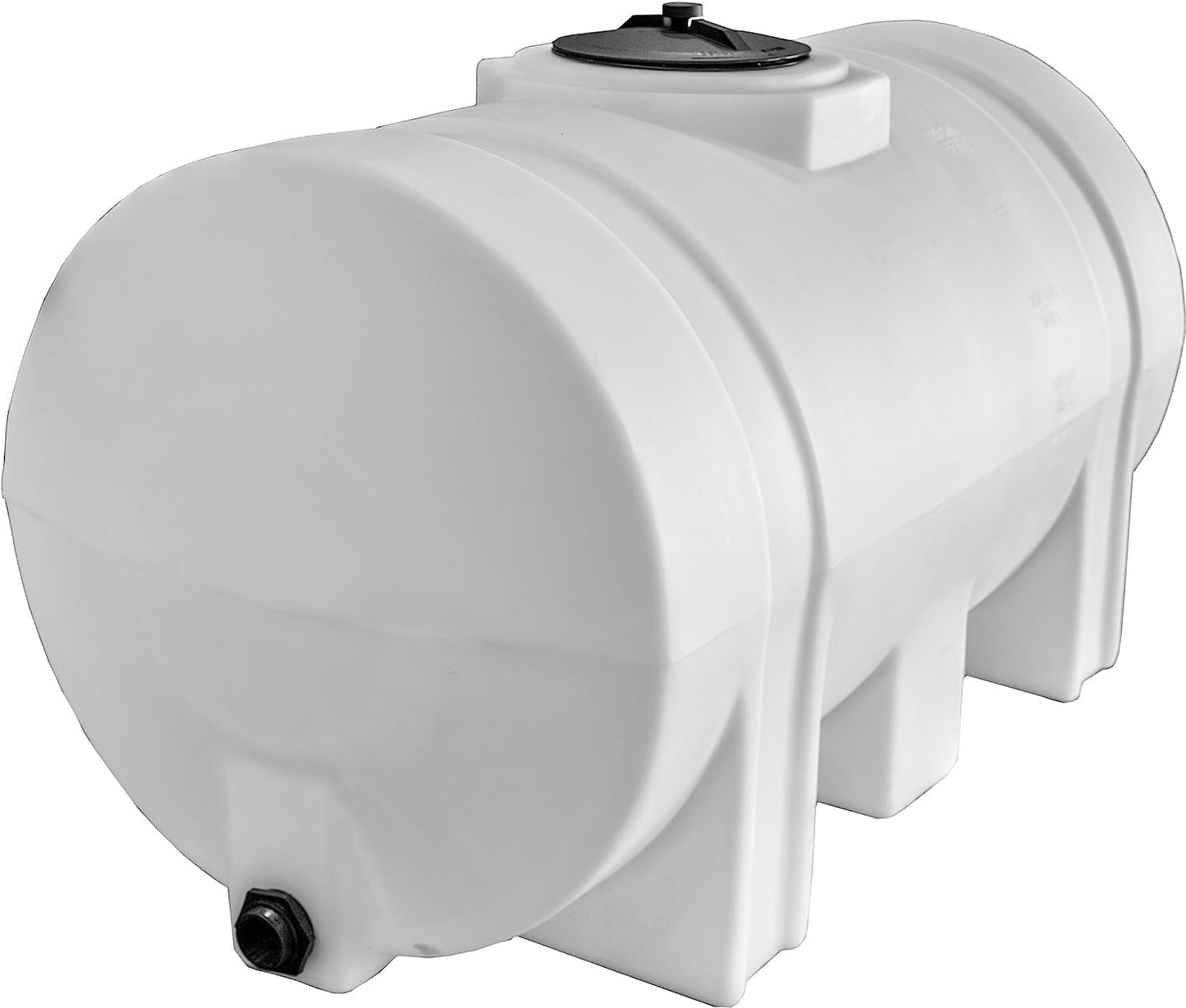 RomoTech 82124259 Horizontal Polyethylene Reservoir Water Tank w/Legs, 325 gal, Made In USA, Natural Poly Tank for Non-Flammable Liquids, UV-Resistant, Ideal for Agricultural Use, RV Water Storage