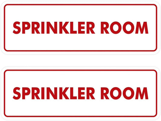 Signs ByLITA Standard Sprinkler Room Sign (White/Red) - Small 2 Pack