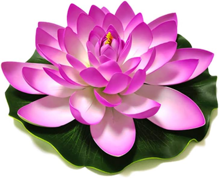 Superdream 4PCS Large Artificial Floating Lotus Flowers, Home Garden Pond Aquarium Wedding Decor (7inch) (Purple)