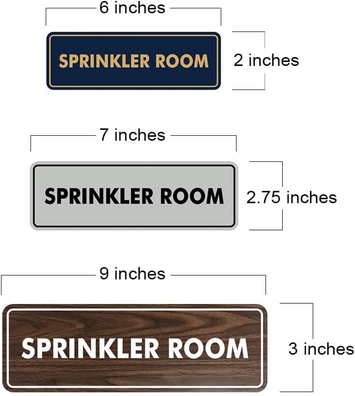 Signs ByLITA Standard Sprinkler Room Sign (Ivory/Dark Brown) - Large