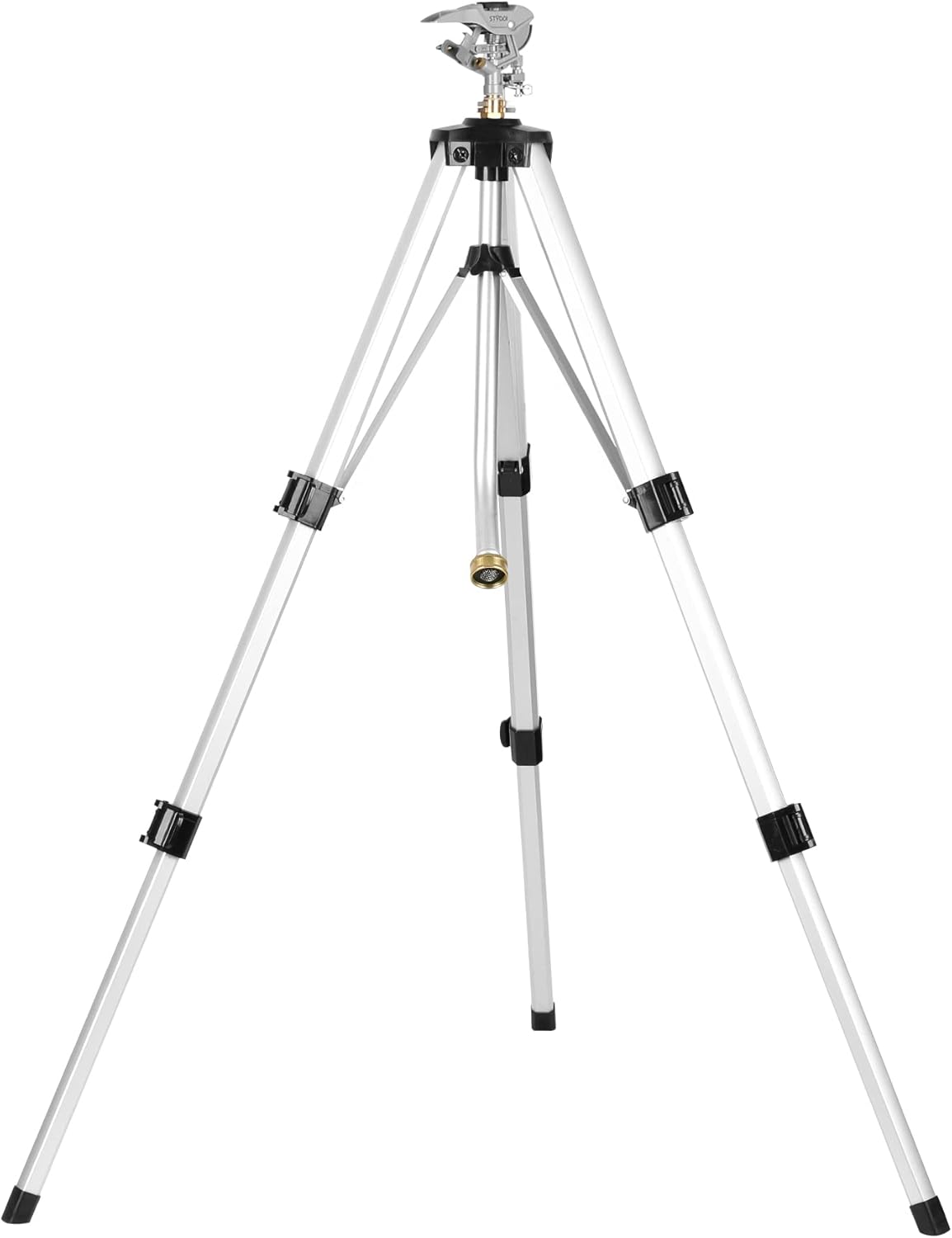 STYDDI Heavy Duty Impact Sprinkler on Tripod Base, Tall Metal Pulsating Telescoping Tripod Sprinkler for Large Area, Yard, Lawn, Garden, Waters up to 70 Ft. Diameter, Legs Extends Up to 36-inch