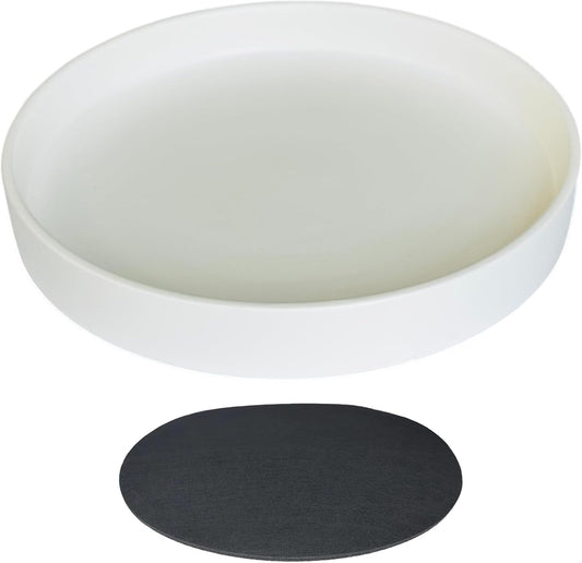 Plant Saucer White Ceramic Deep Pot Tray - 1 Pack 15 inch, Planter Saucers Water Drip Trays for Indoors Outdoor, Thick Durable Sturdy Flower Pot Saucers for Glazing Pots Base, (15"/13.5"-Size)