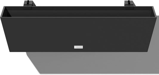 Veradek Pure Series Railing Planter - Plastic Hanging Planter for Outdoor Balcony/Fence | Durable All-Weather Use with Adjustable Brackets | Modern Décor for Flowers, Succulents, Hanging Plants