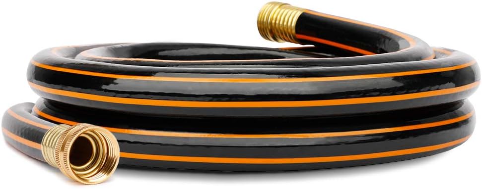 Solution4Patio Leader Short Garden Hose 5/8 in. x 10 ft. -Kink Free, No Leaking, Male/Female Fittings -Heavy Duty Durable Flexible Lightweight Water Pipe -Brass Aluminum Ends for Household & Yard Use
