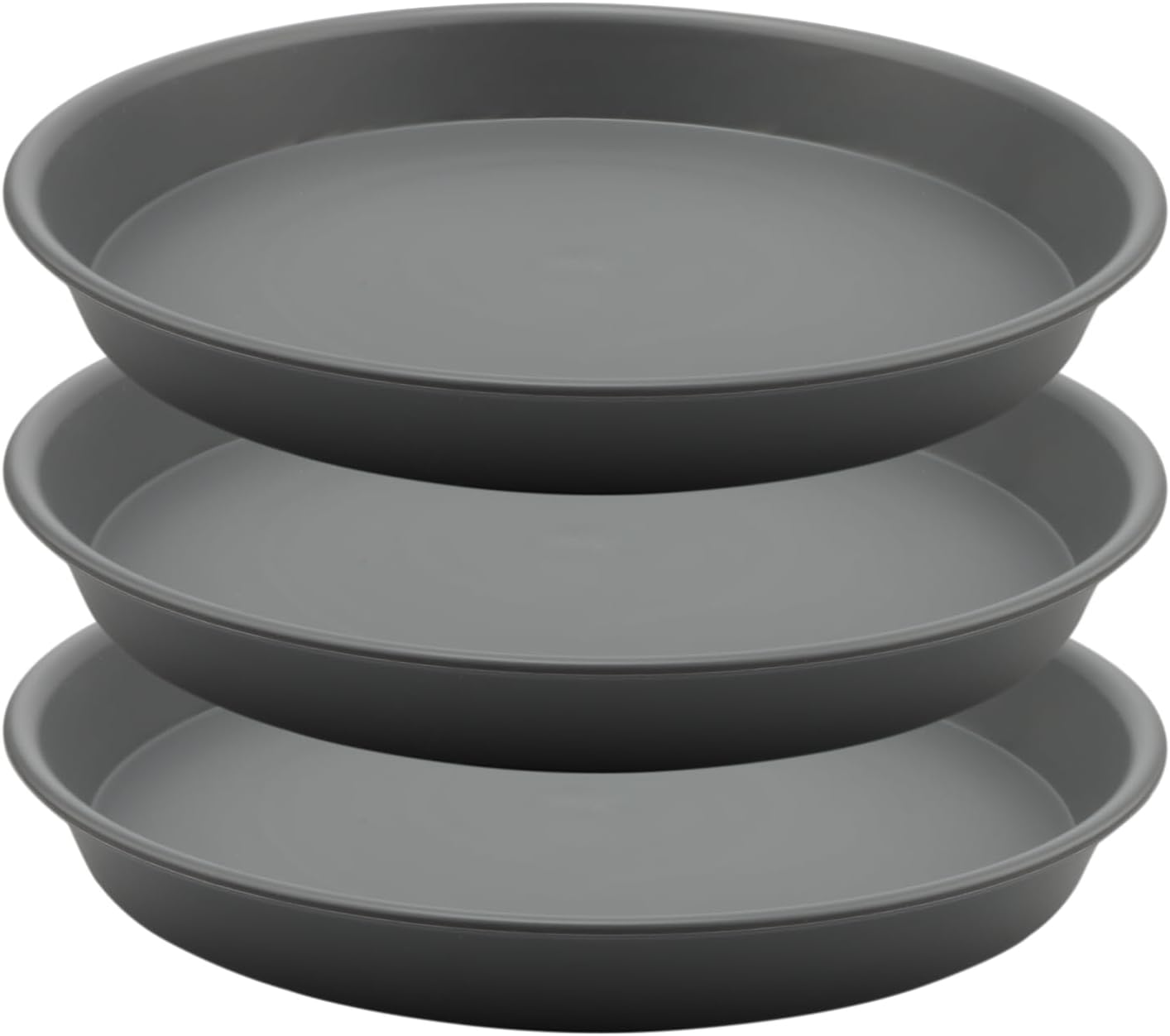 TITE Plant Saucer Heavy Large Planter Durable Thicker Plastic Plant Trays for Indoors and Outdoor,Plant Saucer Drip Trays (Grey, 12 inch)