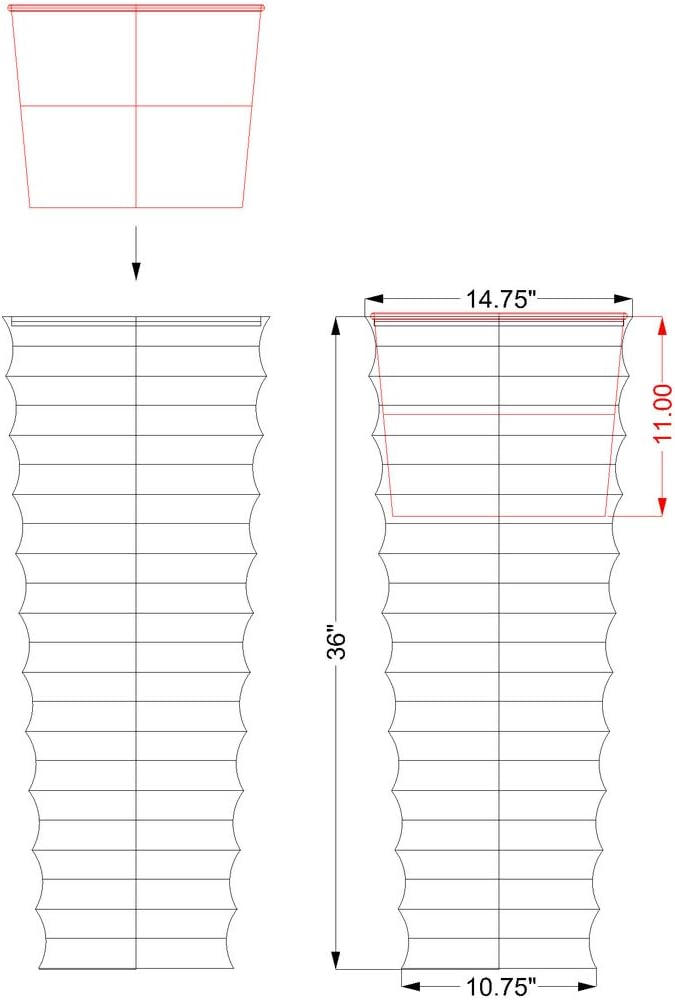 H Potter Tall Outdoor Indoor Antique Copper Planter Decorative Patio Deck Entryway Hallway Flower Large with Tray