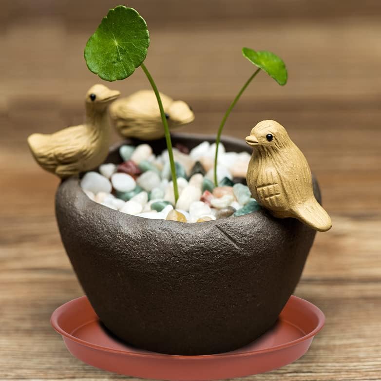 2 Pack of 8 inch Plant Saucer, Bird Bath Bowl 8 inch, Plant Dishes Saucer, Flower Plant Water Trays for Indoors, Plate for Planter 7-9" (8 inch, Terracotta)