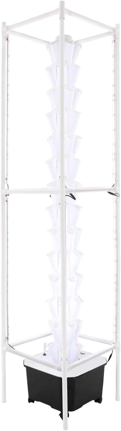 Hydroponic Growing Tower System Kit, 70-Plant Vertical Hydroponics Garden Tower with LED Grow Light, for Outdoor Indoor Herbs Fruits Vegetables Smart Garden Planter Kit
