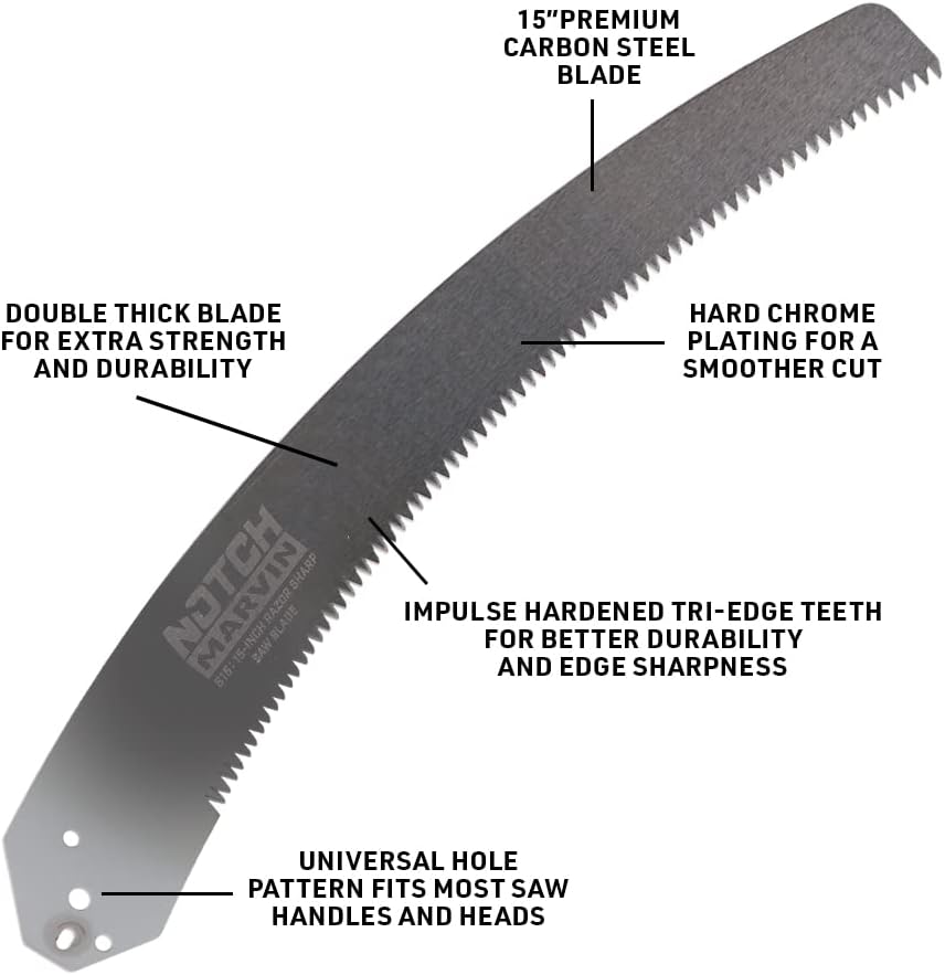 Notch S-15 15-inch (380mm) Heavy Duty Tri-Edge Pole Saw Replacement Blade