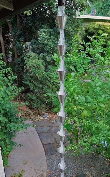 Nutshell Stores Steel Cups Rain Chain - Stainless Steel - 11 Feet