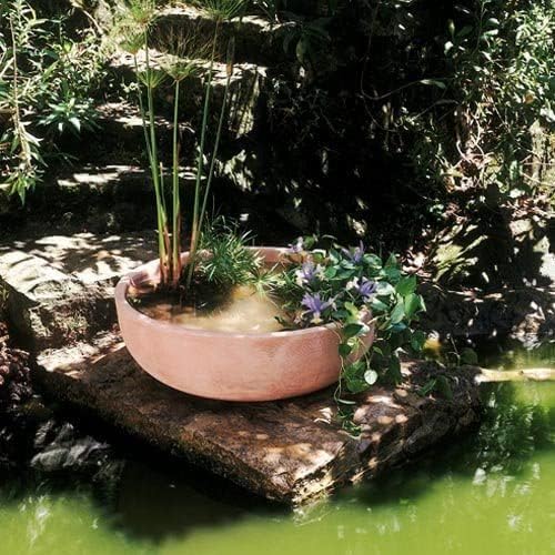 Crescent Garden Extra Large Outdoor Planter Bowl with Drain Hole for Water Gardens, Fountains, Decorative Landscaping - 40" W x 15" H (Old Bronze)