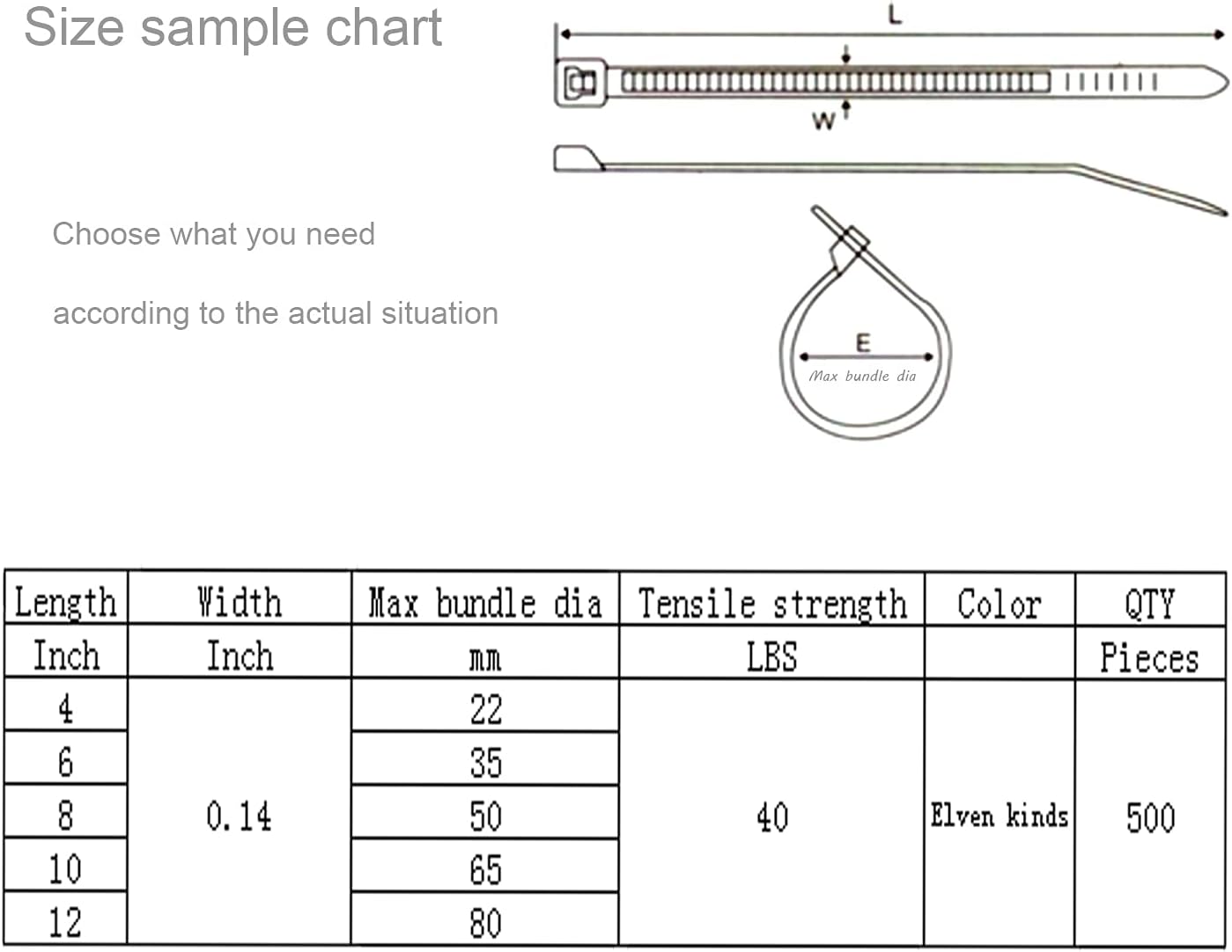XINGO 8 Inch Brown Cable Zip Ties (500 Pack), 40 Lbs Tensile Strength-Heavy Duty, Self-Locking Nylon Plastic Nylon Wire Ties for indoor and outdoor use