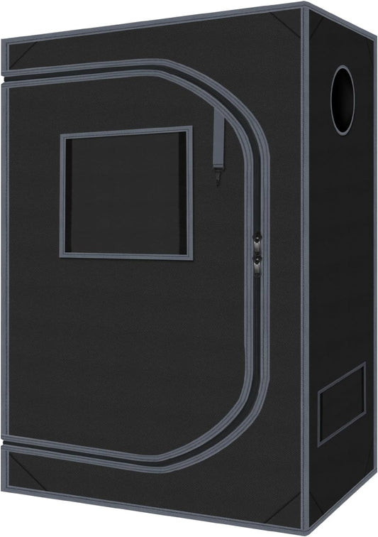 4x2 Grow Tent Plant Tent Dark Room, 600D Mylar Hydroponic 48"x24"x60" Grow Tent with Removable Floor Tray for Indoor Plant Growing