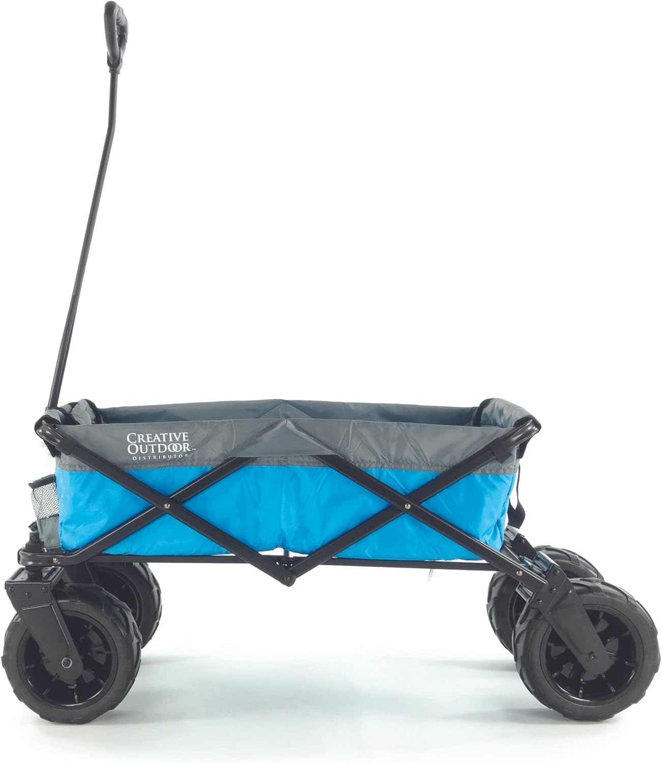 Creative Outdoor Push Pull Stroller Wagon for Kids, 200lbs Weight Capacity, Beach Hauler XXL All-Terrain Collapsible and Portable Folding Cart, Giant 10" Wheels, Park, Garden & Tailgate (Gray/Blue)
