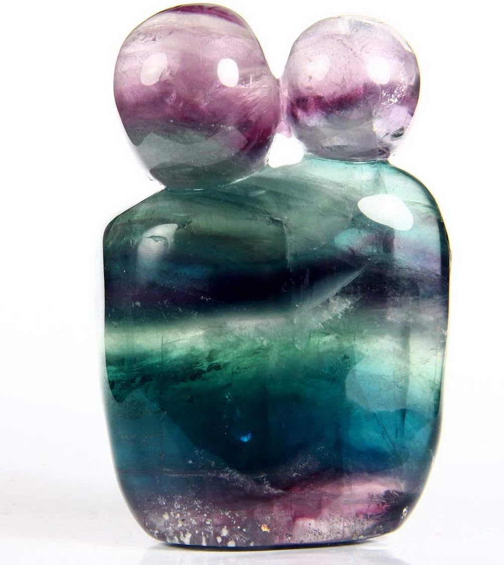 Skullis 3.4" Fluorite Crystal Skull, Fine Art, Hand Carved Gemstone Fine Art Sculpture, Reiki Healing Stone Statue. 271