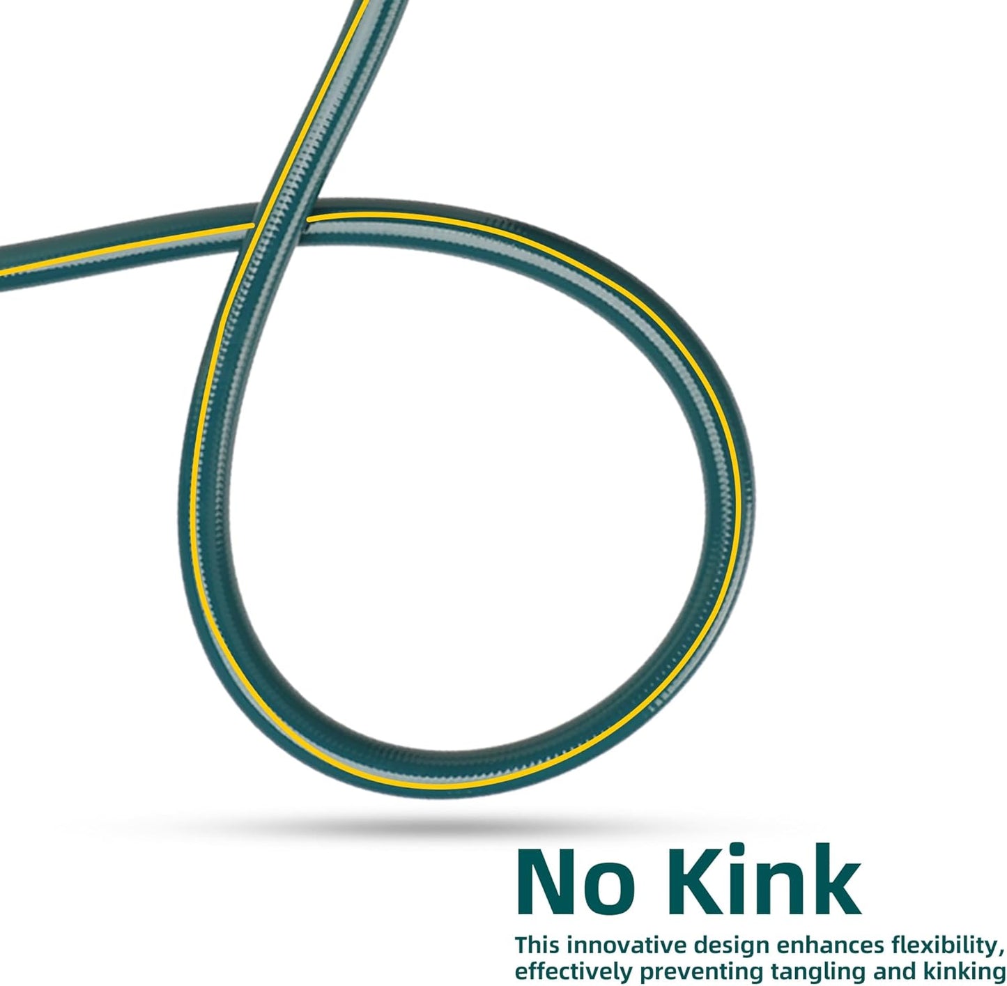 Solution4Patio Long Green Garden Hose 3/4 in. x 50 ft. -Kink Free, No Leaking, Male/Female Fittings -Heavy Duty Durable Flexible Lightweight Water Pipe -Brass Aluminum Ends for Household & Commercial