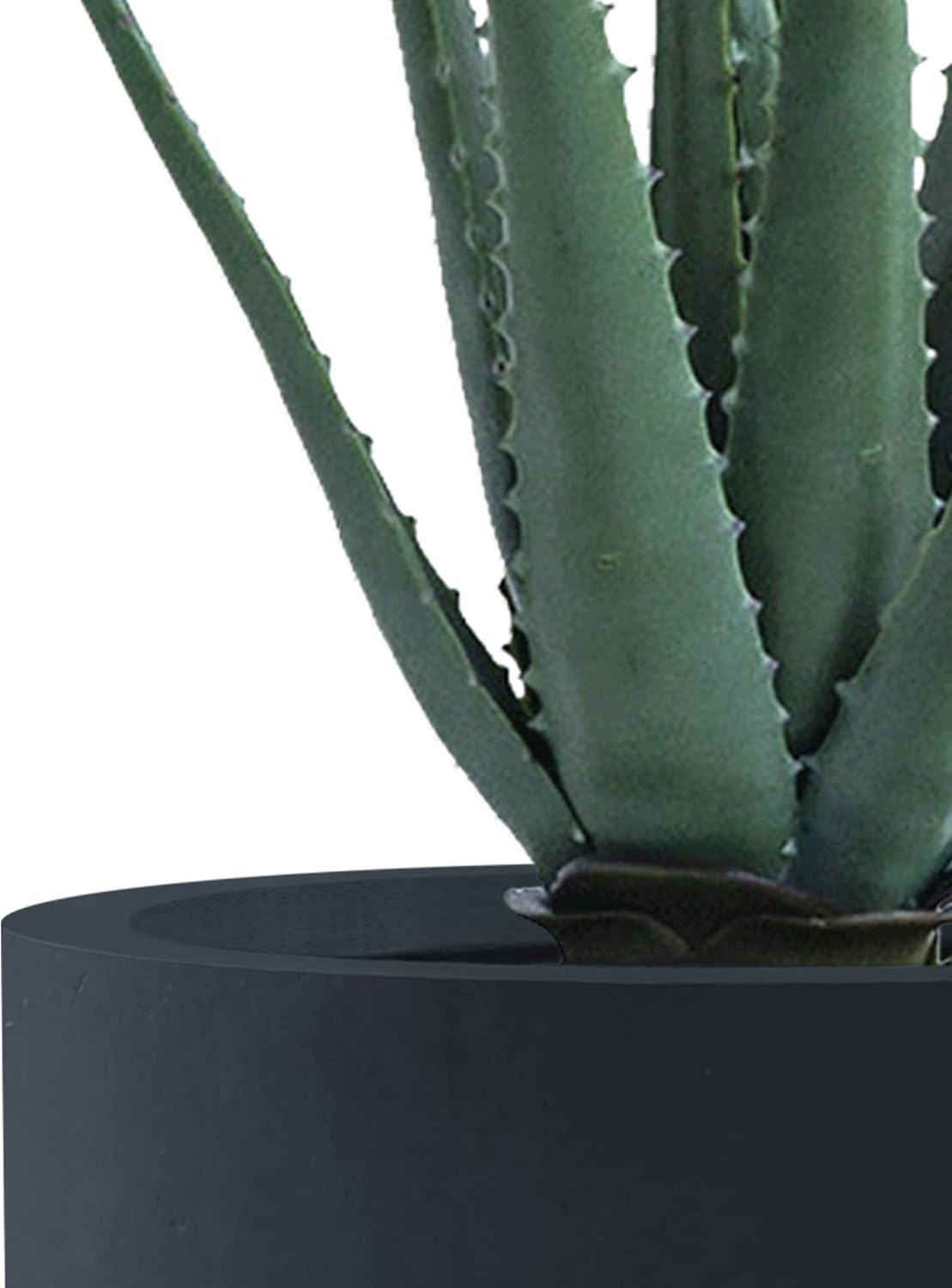 Kante 31.4" and 23.6" H Charcoal Finish Concrete Tall Planters Large Outdoor Indoor Decorative Plant Pots with Drainage Hole and Rubber Plug, Modern Tapered Style for Home and Garden