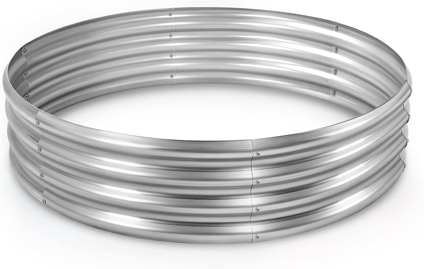 Land Guard Galvanized Raised Garden Bed Kit, Round Large Metal Galvanized Planter Raised Garden Boxes Outdoor…