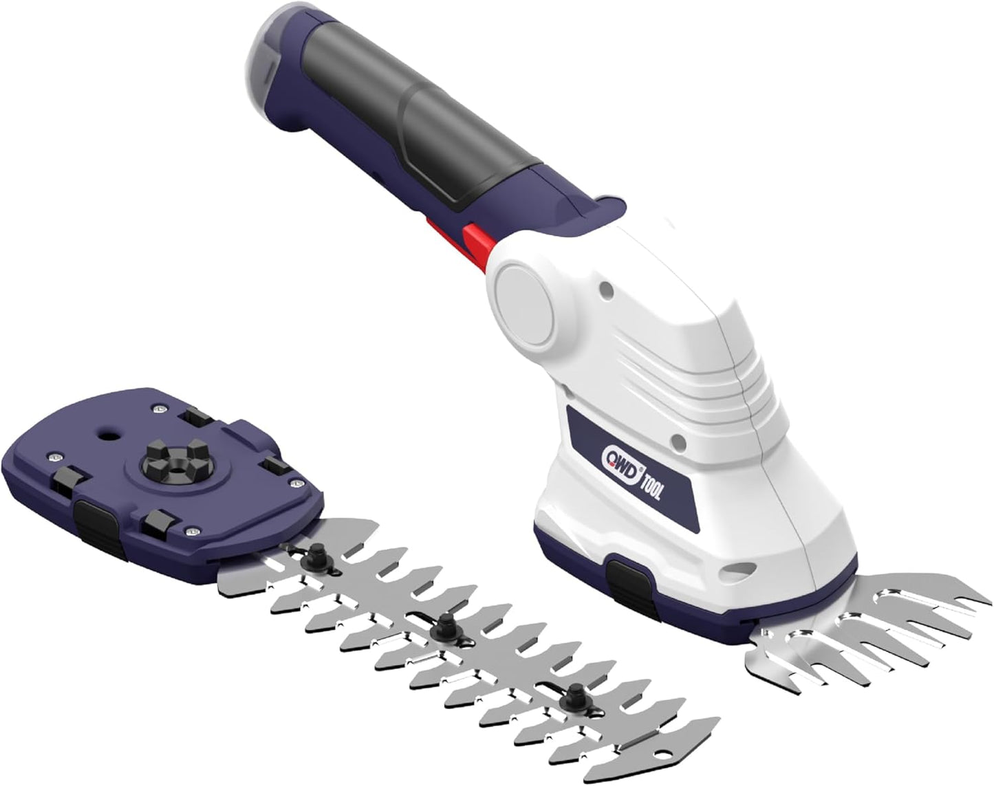 QWD Cordless Hedge Trimmer 7.2V, 4" Cordless Shear and 8" Shrubber Trimmer, 2 in 1 (Type-C) for Garden, Lawn.