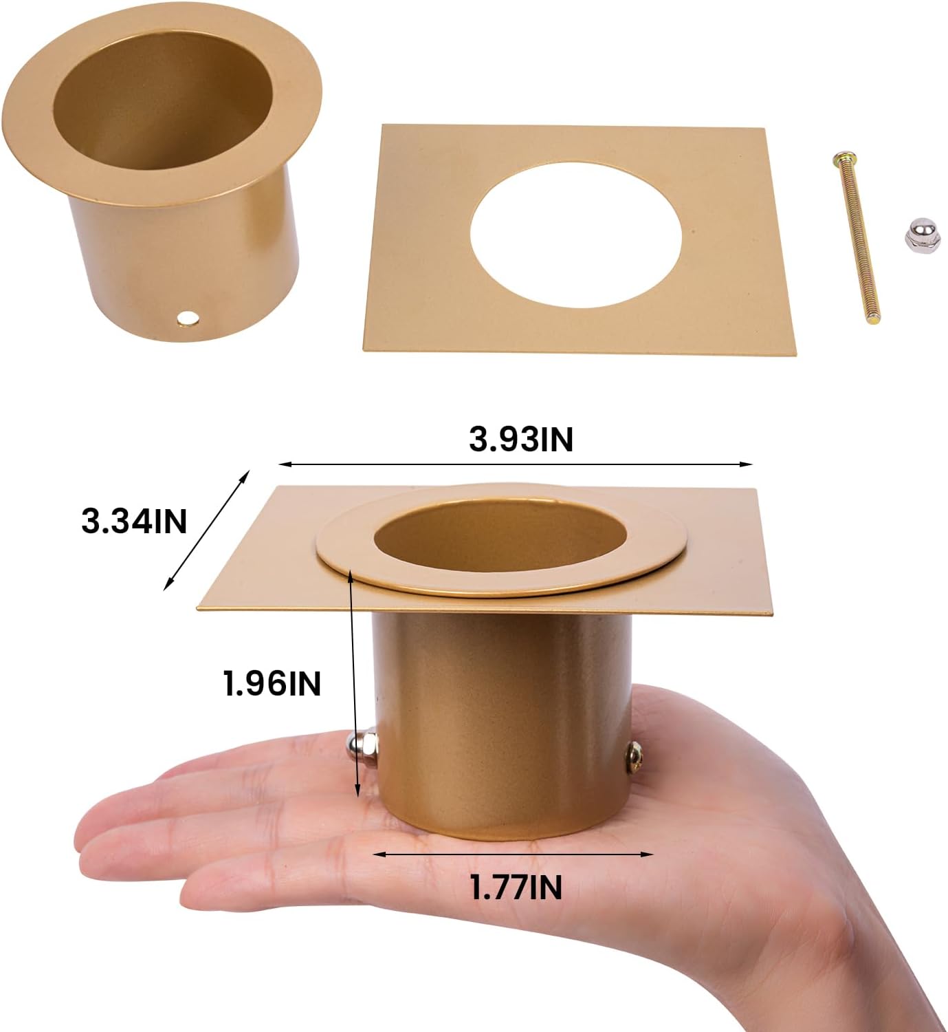 Rain Chain for Outside with Adapter,Wrought Iron Rain Chains Set 8.5 Ft,Not Rust, Gotta Drain with Metals Anchoring Stake, 14 Cups, 1 Hook, Adjustable Gutter Downspout for Outdoor(Gold)