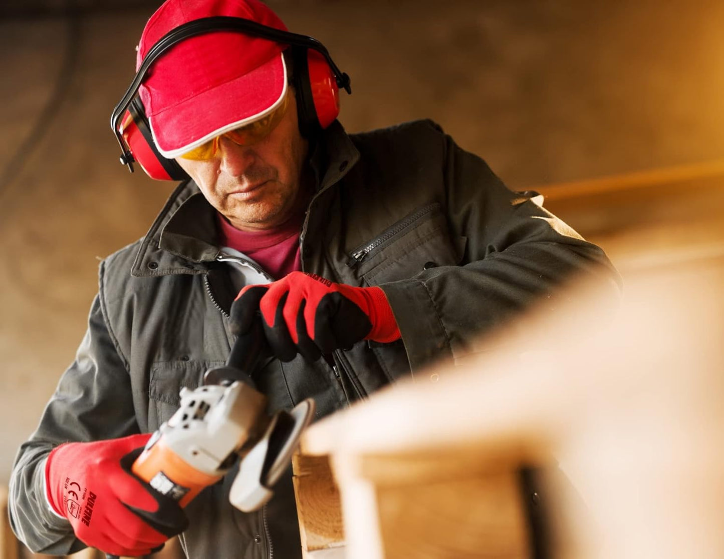 DULFINE Safety Work Gloves PU Coated-60 Pairs,Red Seamless Knit Glove with Polyurethane Coated Smooth Grip on Palm & Fingers, for Men and Women, Ideal for General Duty Work (Extra Large)