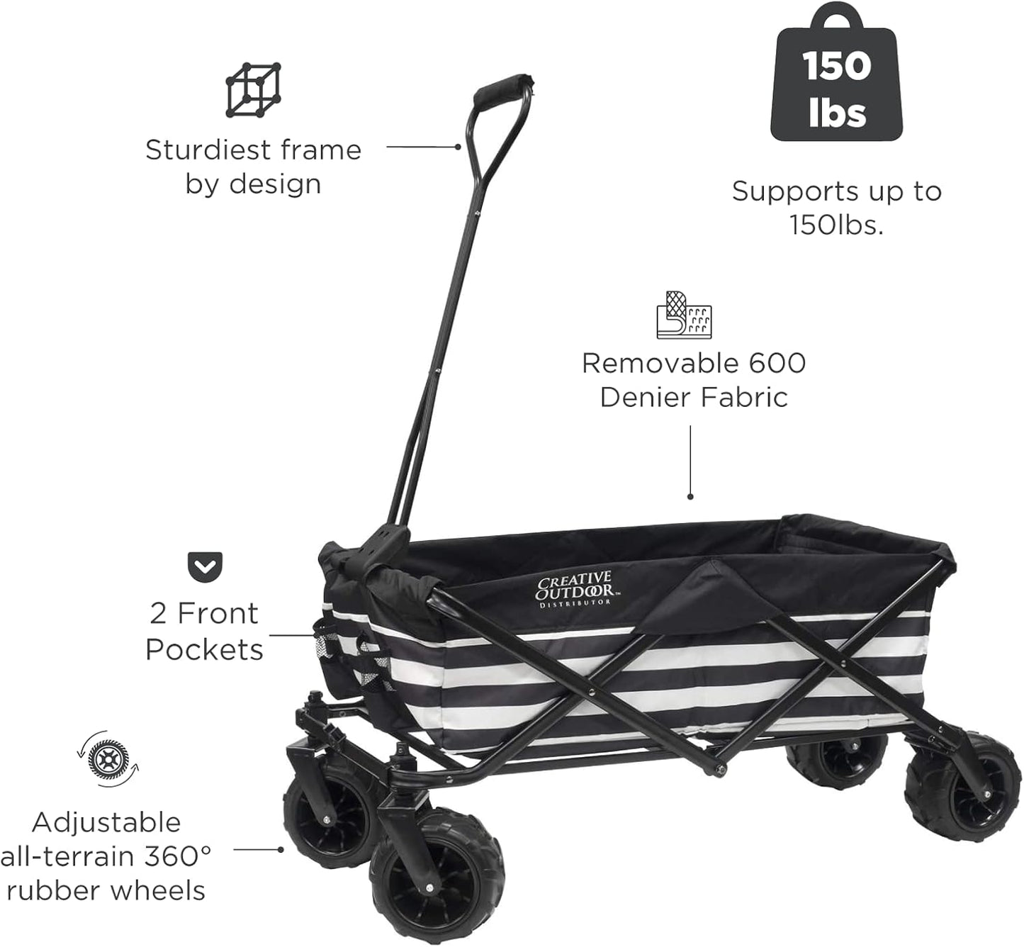 Creative Outdoor Original Folding Wagon All-Terrain Wheels