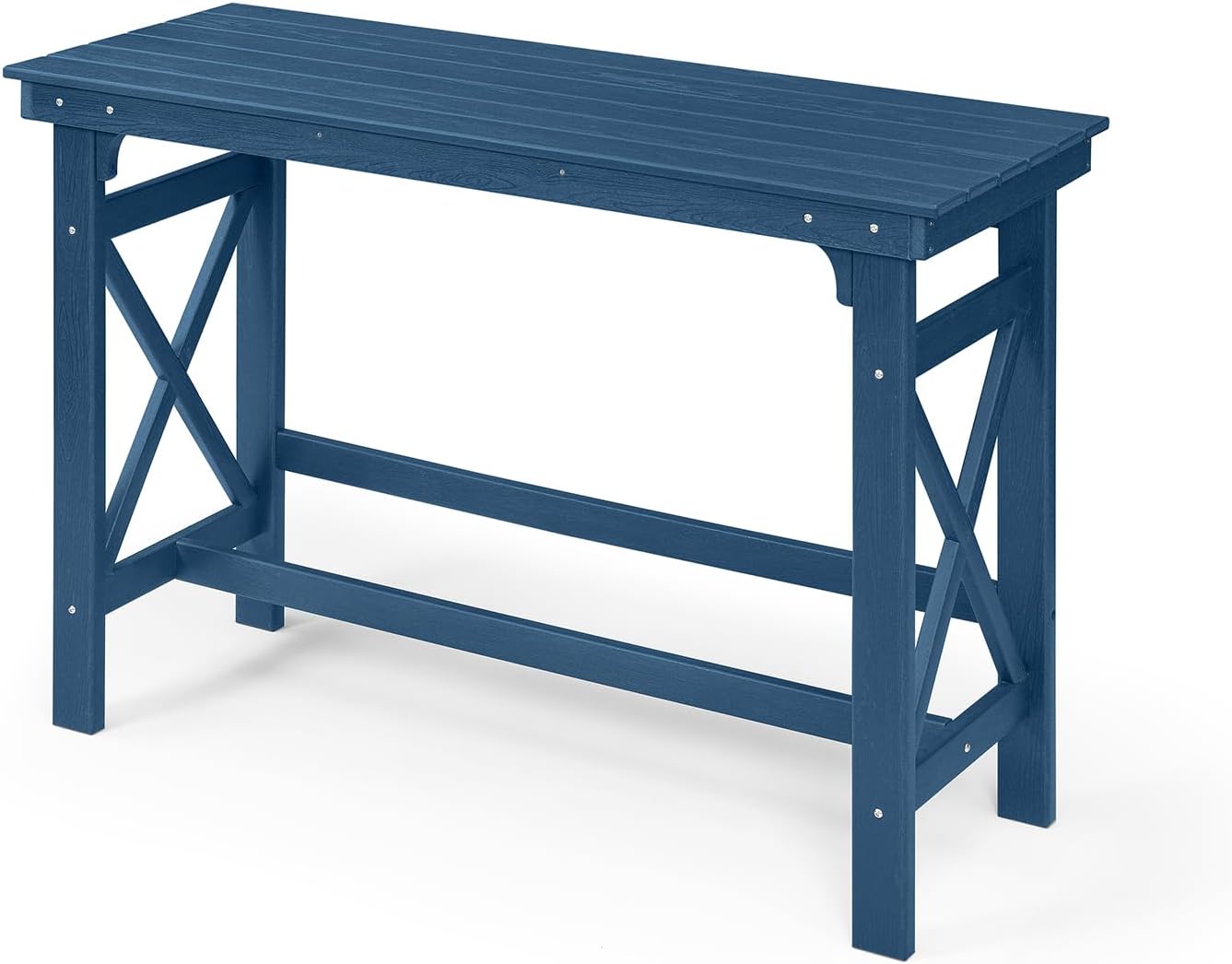 HDPE Outdoor Bar Table, 41" Rectangular Patio Bar Tables, Outdoor Counter Height Table Adirondack Patio Bar Height Table, HDPE Outside Pub Tables for Outside, Balcony, Deck, Poolside, Navy