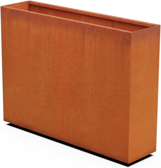 Corten Steel Planter Rectangle Outdoor Metal Garden Box Heavy Duty | Made in USA | Fully Assembled