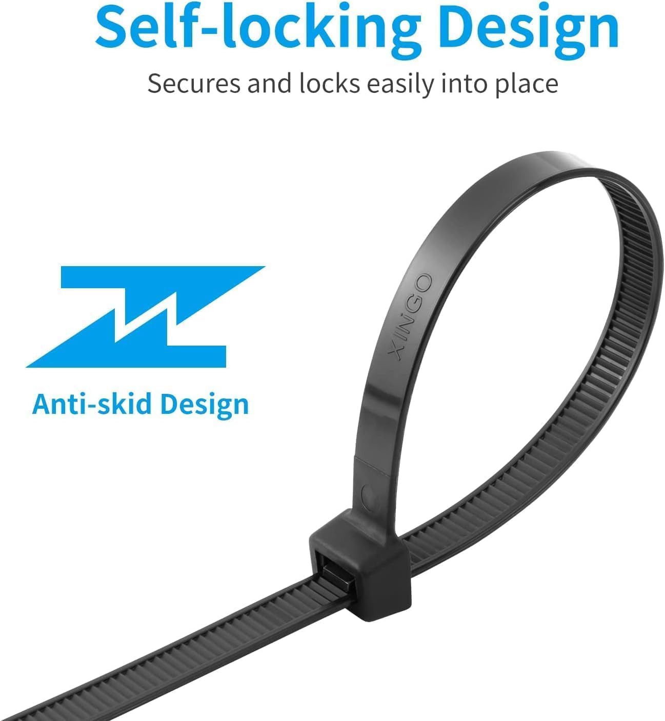 XINGO 16 inch Pink Zip Ties Heavy Duty 100 Pack, 120 LBS Tensile Strength, Premium Nylon Cable Wire Ties, Self-locking Plastic Ties for Indoor and Outdoor Use