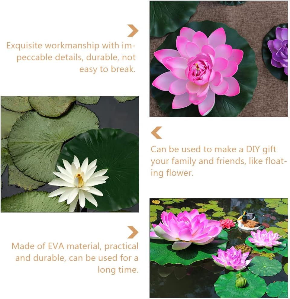 DOITOOL 3Pcs Artificial Floating Foam Lotus Leaves 23.6 Inch Large Artificial Water Lily Pads Ornaments for Patio Fish Pond Pool Aquarium Decor, Green