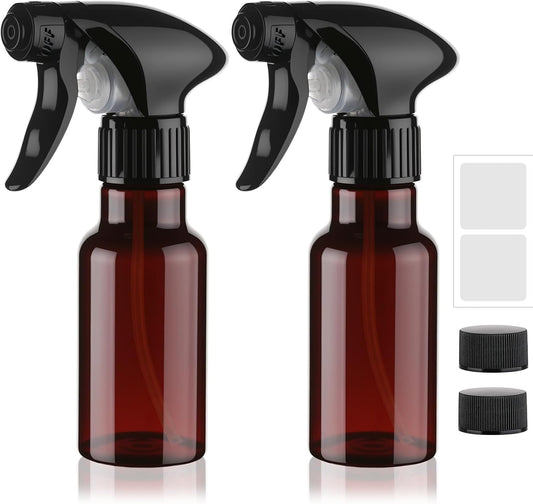 Spray Bottles 4oz/120ml Plastic Small Spray Bottle for Hair Mist/Stream Spraying Heavy Duty Empty Water Spray Bottles for Cleaning Solutions, Plants 2 Pack (Brown)