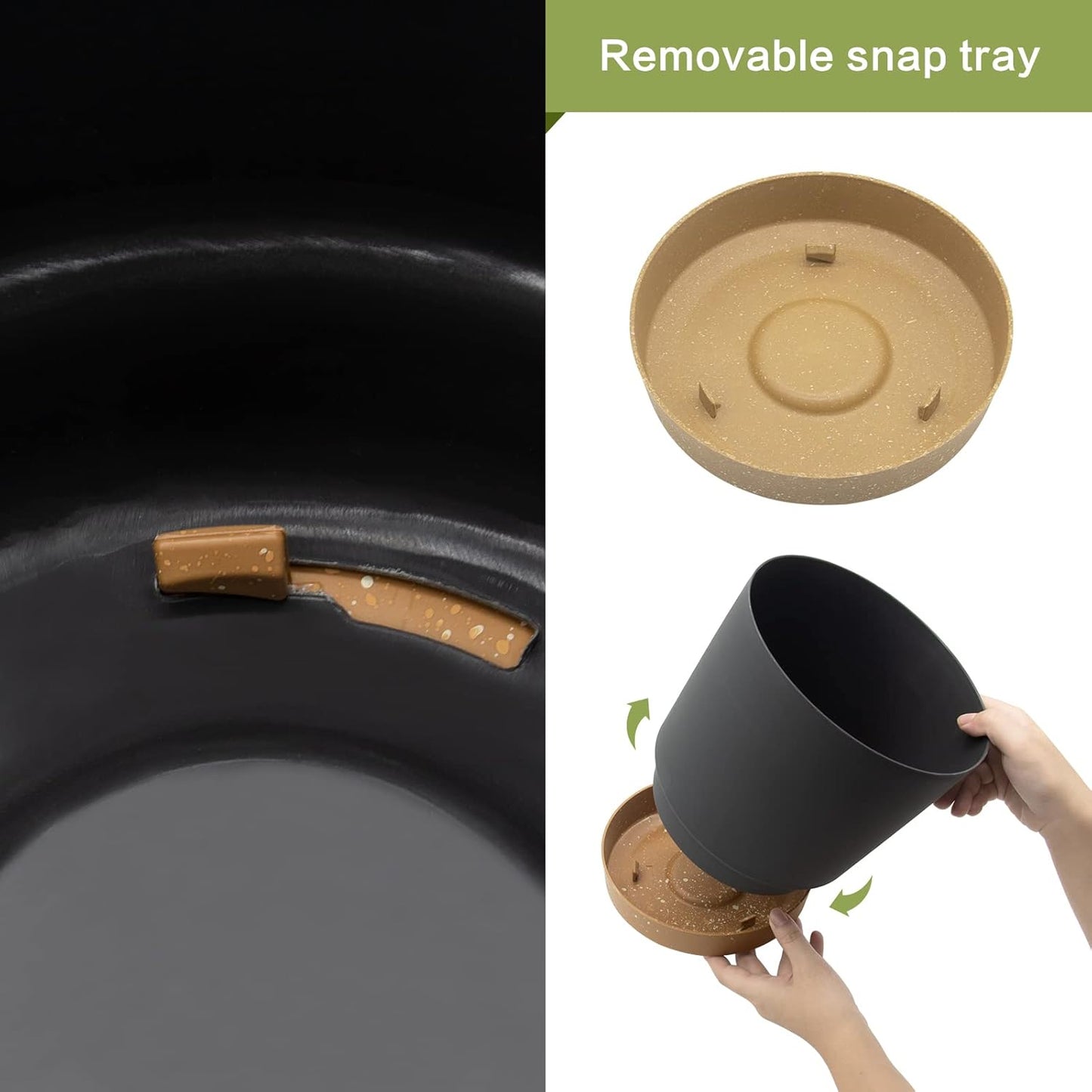 QCQHDU 12 inch Plant Pot, 2 Pack Planters for Indoor Plants with Drainage Holes & Saucer, Outdoor Flower Pots Home Garden Modern Decor