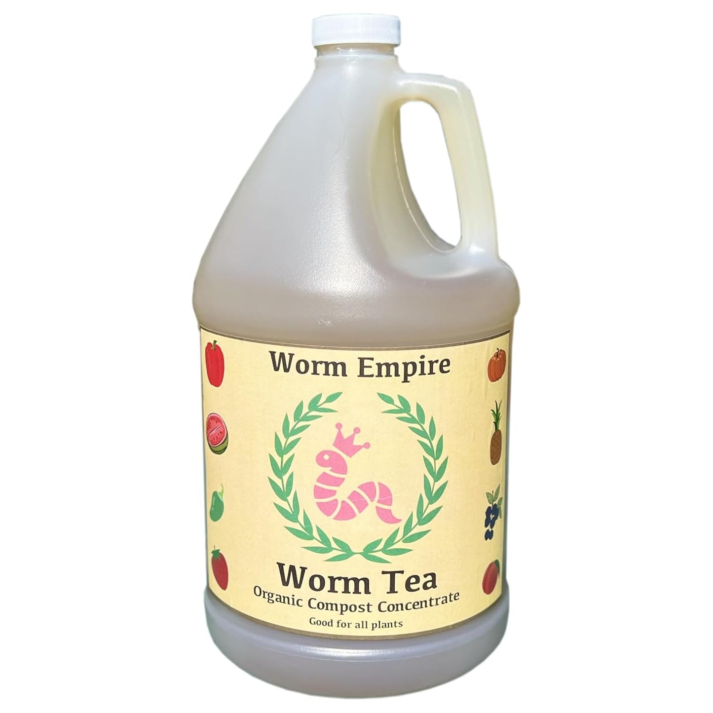 Worm Casting Tea, Liquid Fertilizer Concentrate and Natural Plant Food for Indoor and Outdoor, 1 Gallon