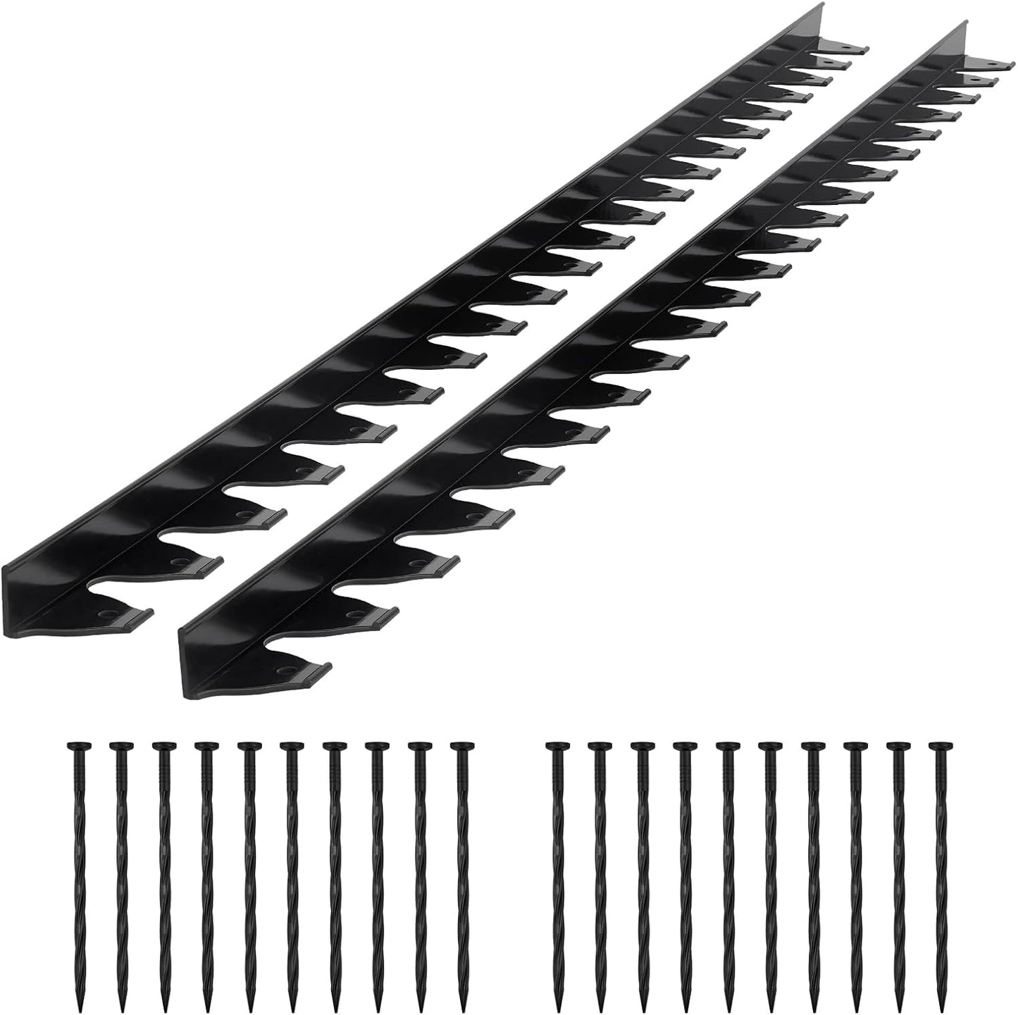 VEVOR Landscape Edging Border, 10Pcs 6 ft x 1.6 in Plastic Garden Edging with 60 Spikes, Sun-Resistant Flowerbed Borders, DIY Layout, No Dig Garden Edger Border Divider for Lawn Edgings for Yard